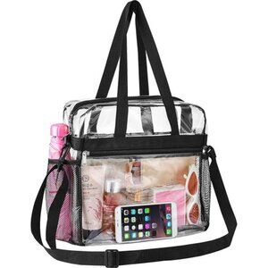 Clear Bag Stadium Approved 12x6x12 Clear Tote Bag with Removable Strap Lunch Bag